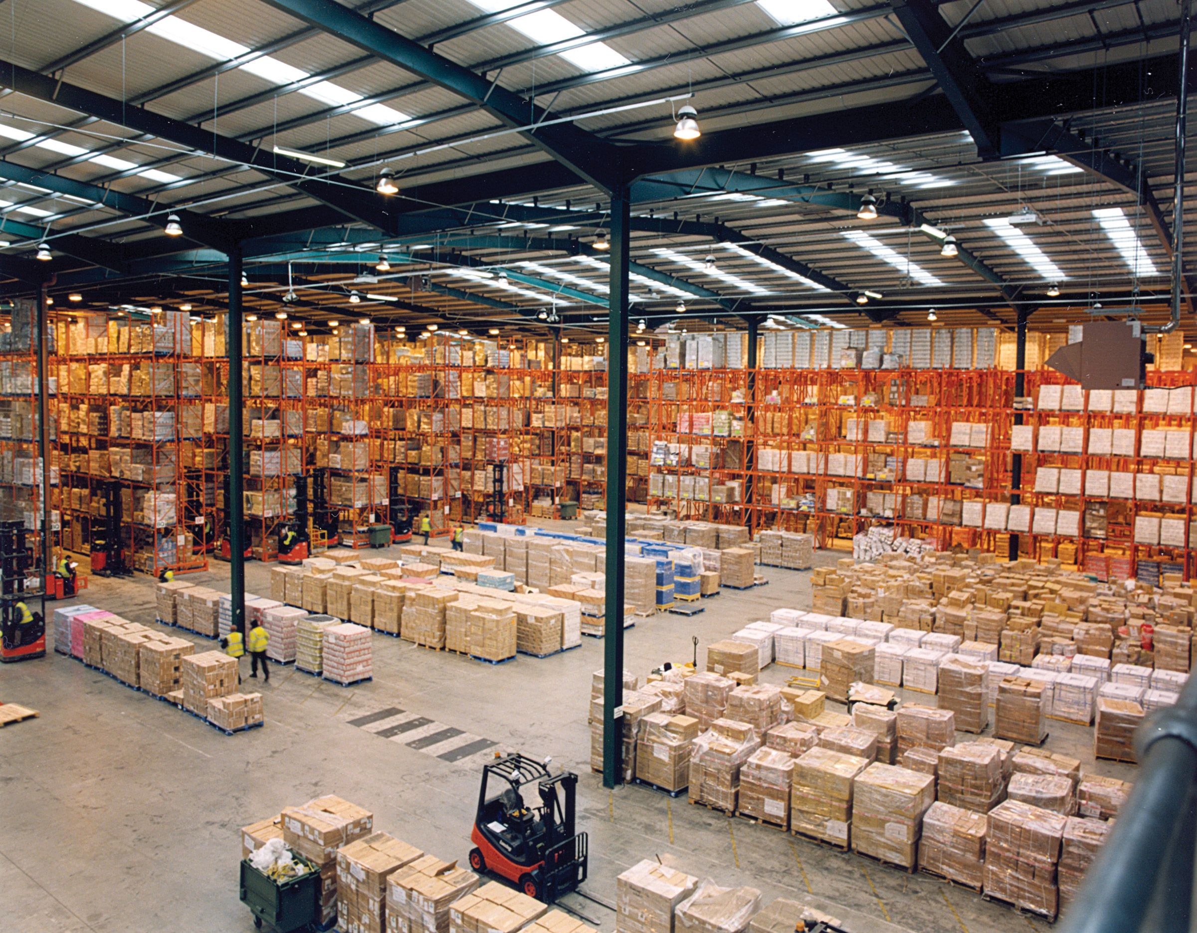 Warehouse rack storage and supply-chain coordination